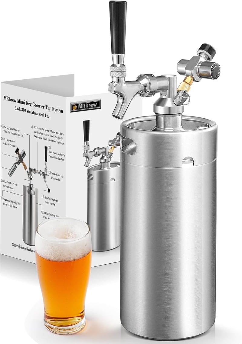 Portable Mini Keg Beer Dispenser with CO2 Regulator - 128oz