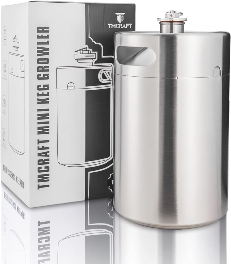 Portable 170oz Stainless Steel Mini Keg with Freshness Cap