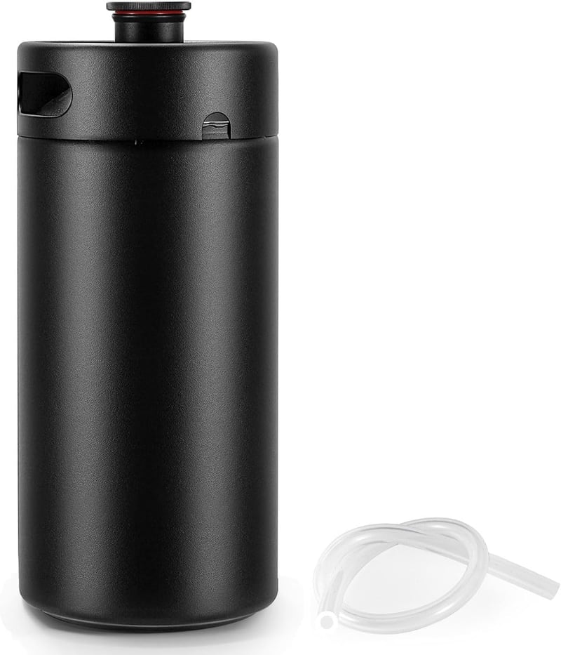 304 Stainless Steel Mini Keg Growler - 128 oz, Matte Black