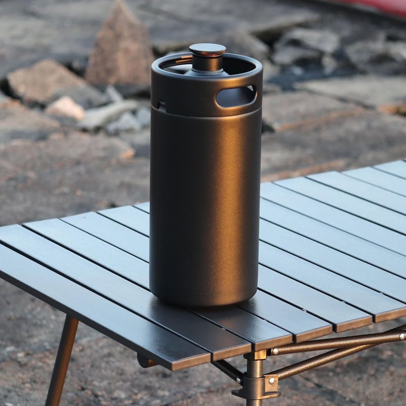 304 Stainless Steel Mini Keg Growler - 128 oz, Matte Black