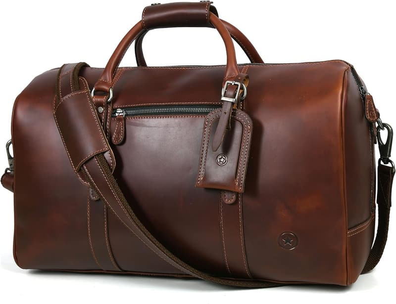 Father's Day Leather Travel Duffel Bag | Gym & Carry-On Luggage