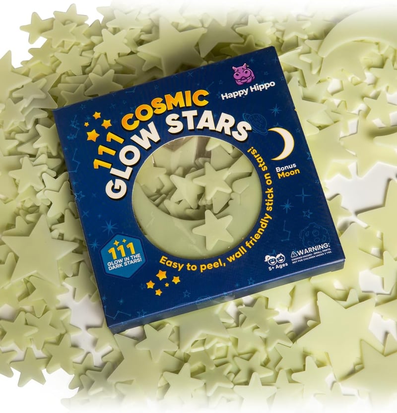 Glow in the Dark Stars Kit with Bonus Moon for Kids 111-Pack