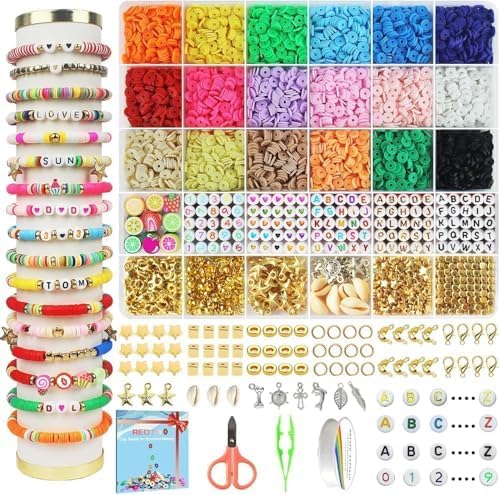 Friendship Bracelet Making Kit with Clay Beads for Ages 8-12