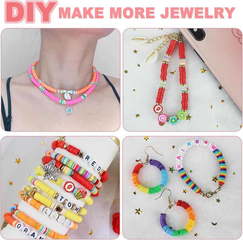 Friendship Bracelet Making Kit with Clay Beads for Ages 8-12