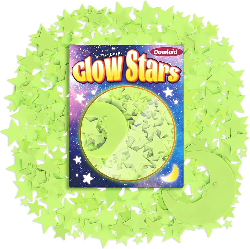 Glow-in-the-Dark Star Stickers - 201 Pcs Ceiling Decor for Kids