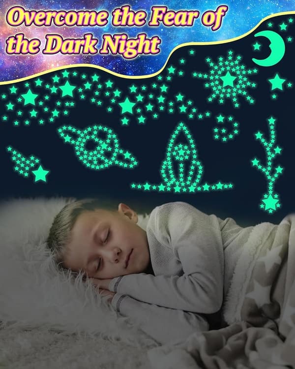 Glow-in-the-Dark Star Stickers - 201 Pcs Ceiling Decor for Kids