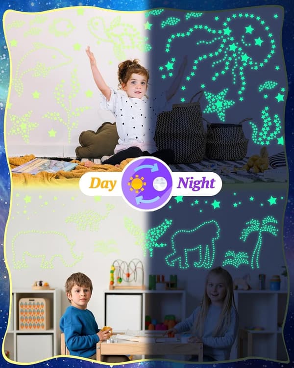 Glow-in-the-Dark Star Stickers - 201 Pcs Ceiling Decor for Kids