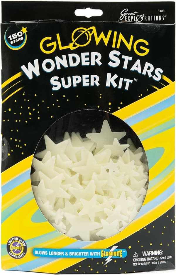 Wonder Stars Glow-in-the-Dark Ceiling Kit, 150 Reusable Pieces