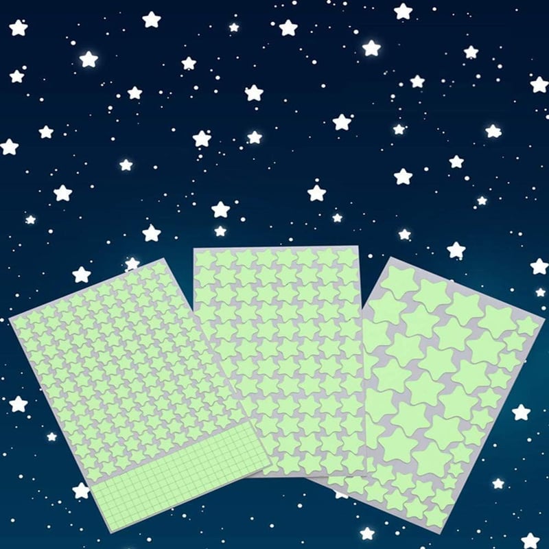 Glow in The Dark Stars Wall Stickers for Kids' Room (452 pcs)