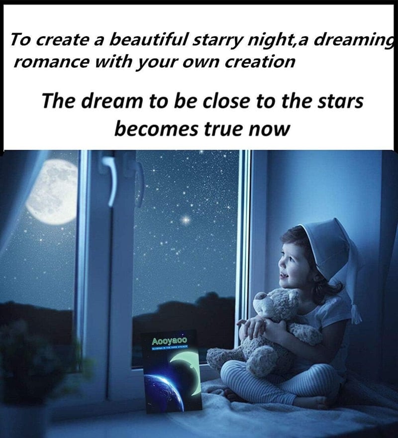 Glow in The Dark Stars Wall Stickers for Kids' Room (452 pcs)