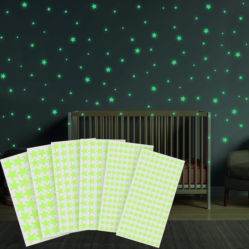 Glow in the Dark Ceiling Stars Wall Decals for Kids' Rooms