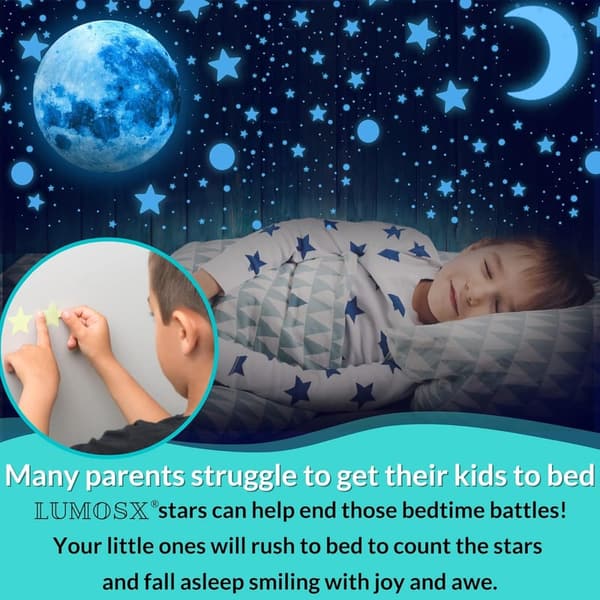 Glow-in-the-Dark Ceiling Stars Set for Kids' Room Decor