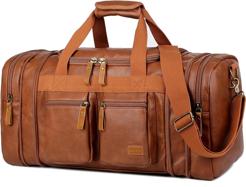 Vegan Leather Weekender Duffel Bag for Travel - Unisex