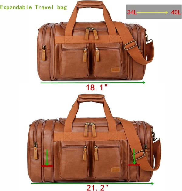 Vegan Leather Weekender Duffel Bag for Travel - Unisex