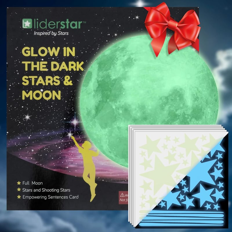 Glow-in-the-Dark Stars and Moon Wall Decals for Kids' Rooms