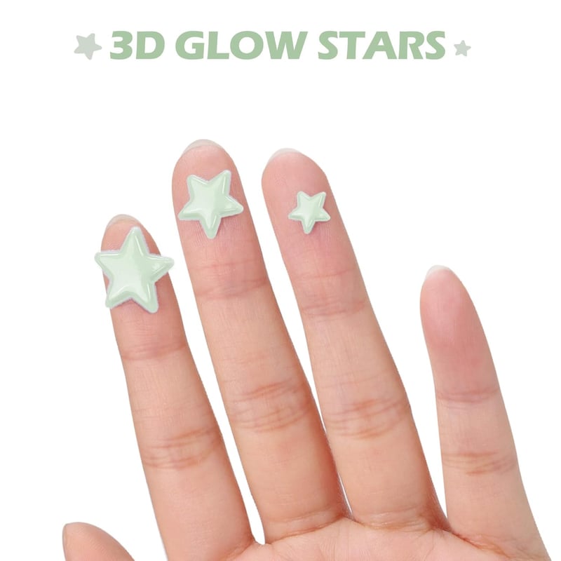 Glow-in-the-Dark Star Decals - 633 pcs 3D Ceiling Decor for Kids