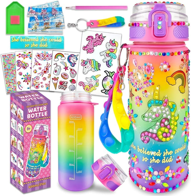 Unicorn Painting Water Bottle Kit for Girls Ages 4-10