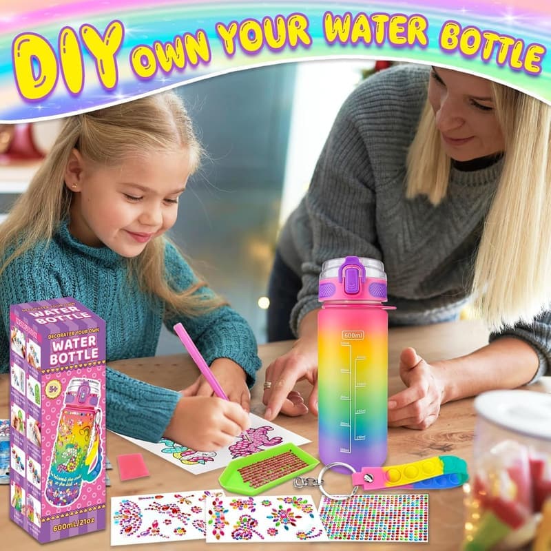Unicorn Painting Water Bottle Kit for Girls Ages 4-10