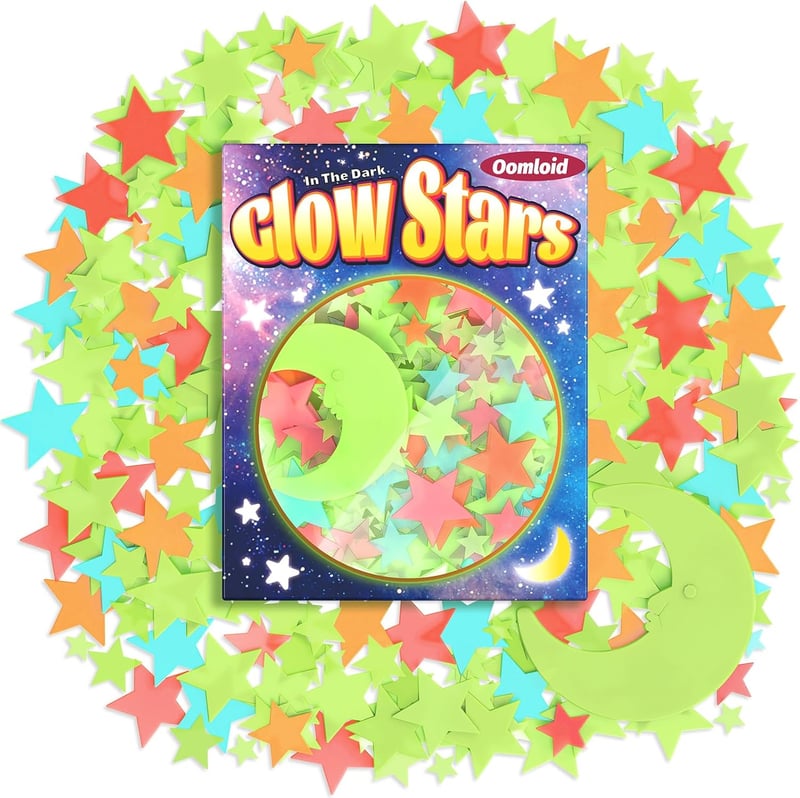 Glow in the Dark 3D Star Stickers for Kids' Room Decor