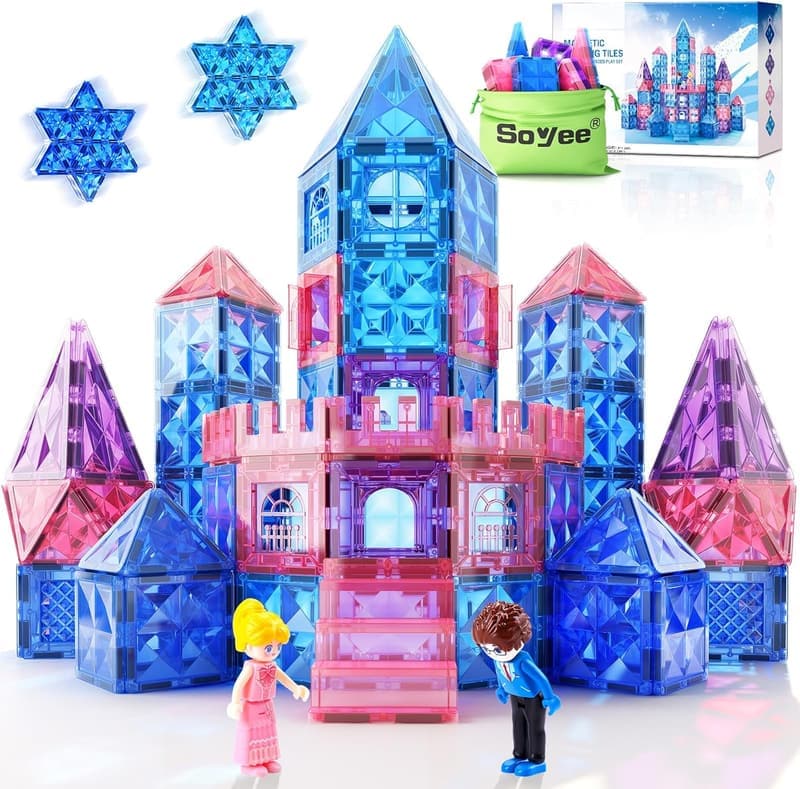 Diamond Magnetic Building Blocks - Princess Toys for Kids 3-8