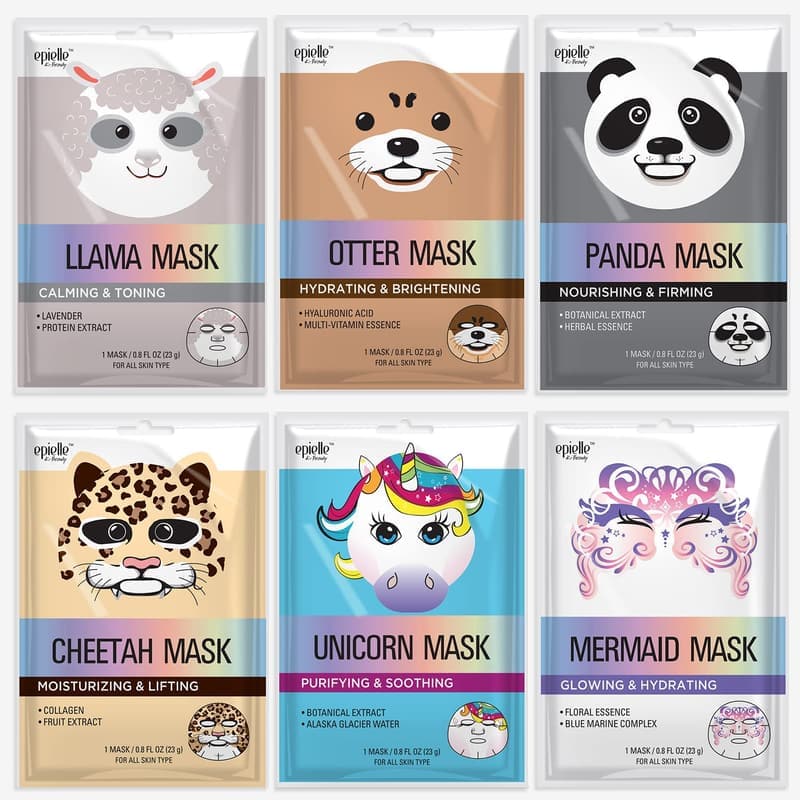 Korean Spa Animal Character Sheet Masks | Assorted 6 Pack