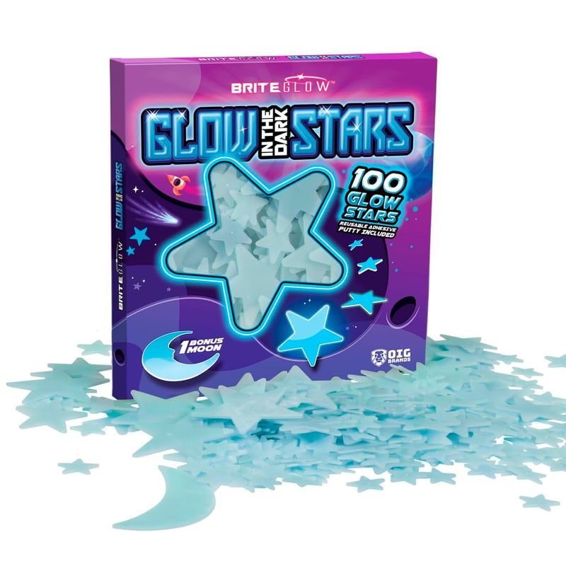 Glow-in-the-Dark Stars Set for Kids' Easter Baskets - 100PK