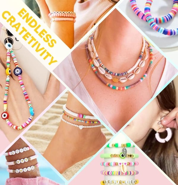 DIY Clay Beads Bracelet Kit for Kids - 5000 Pcs with Charms