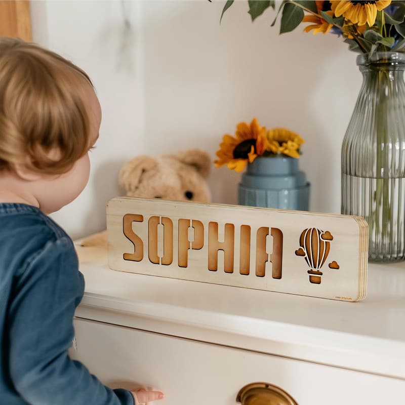Custom Wooden Name Night Light - Handmade Personal Gift