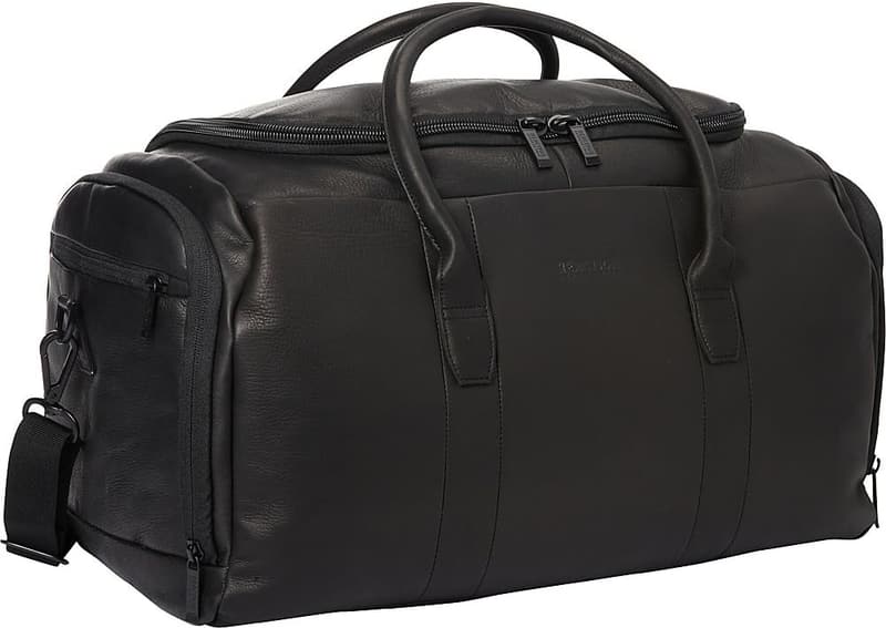 Kenneth Cole REACTION Black Colombian Leather Travel Duffel Bag