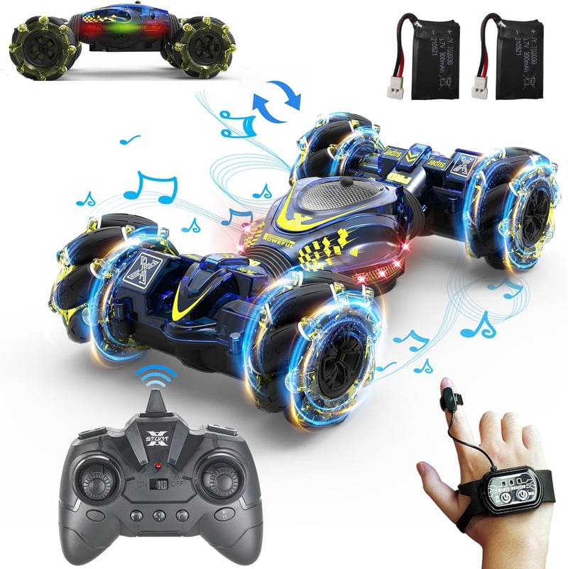 Gesture-Controlled Stunt Car with Lights & Music for Kids 6-12