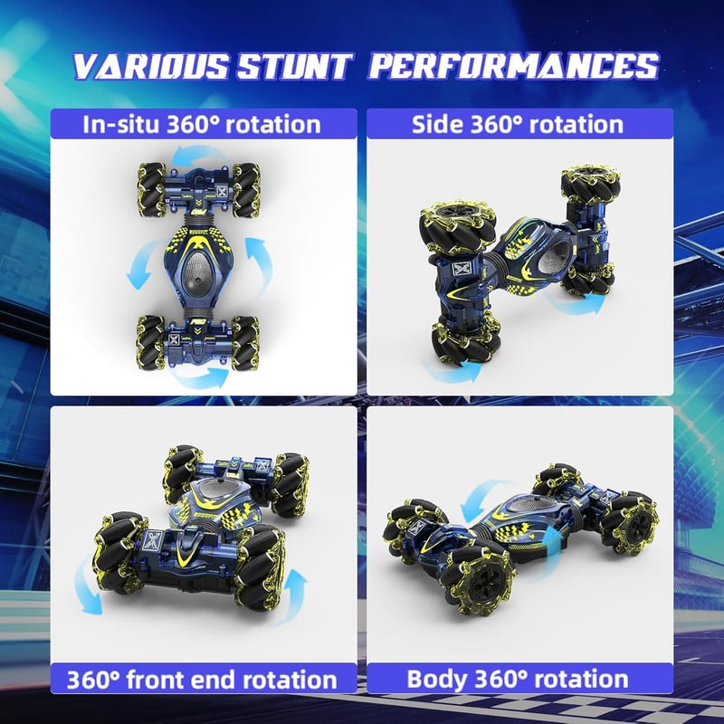 Gesture-Controlled Stunt Car with Lights & Music for Kids 6-12