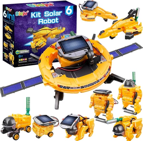 STEM Solar Robot Kit for Kids Age 8-12 - 6-in-1 Building Projects