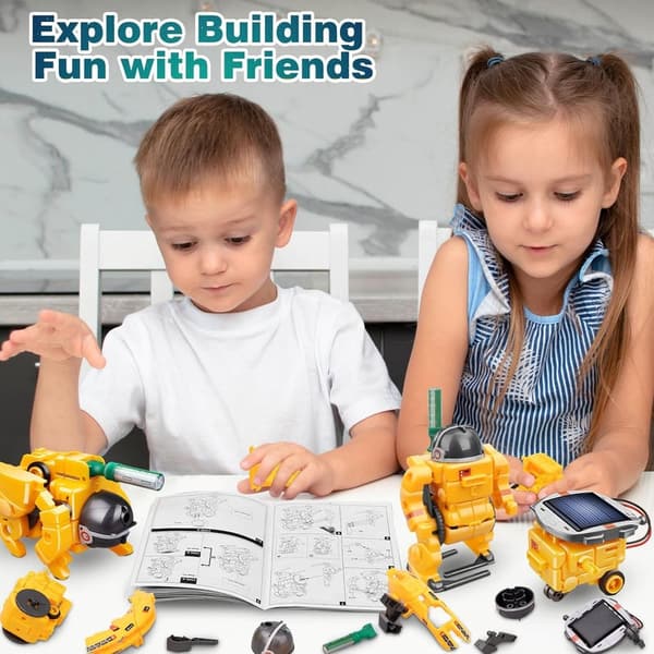STEM Solar Robot Kit for Kids Age 8-12 - 6-in-1 Building Projects