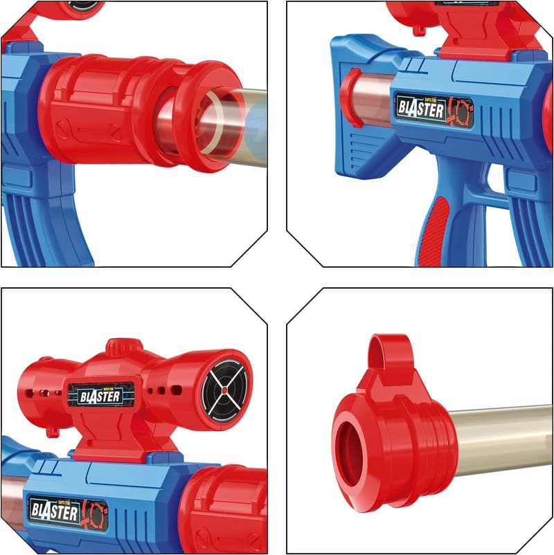 Shooting Game Toy Set for Boys - 2 Air Guns & Targets with 24 Foam Balls