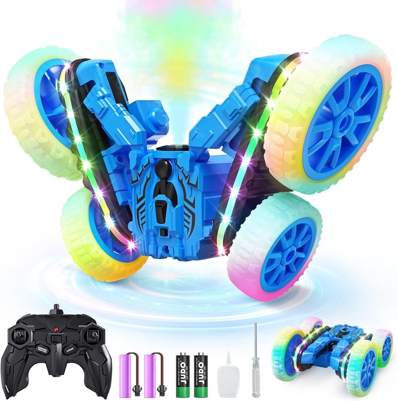 4WD Stunt Remote Control Car with Lights - All Terrain Toy for Kids