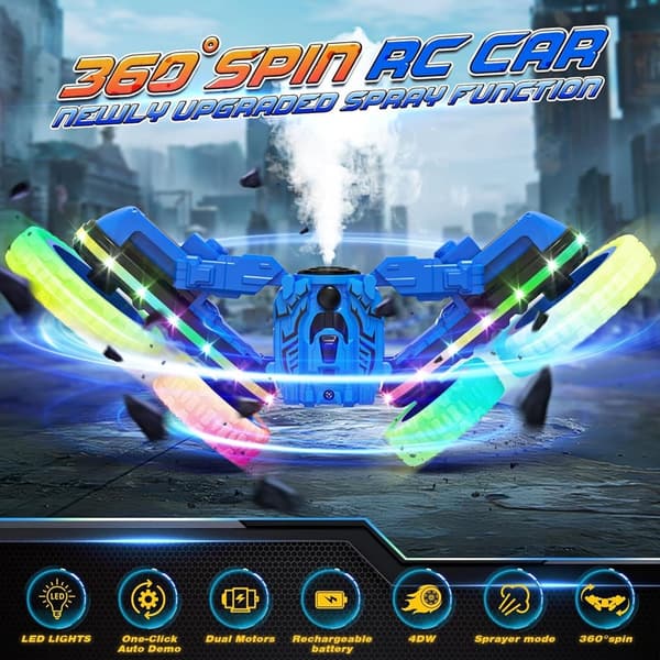 4WD Stunt Remote Control Car with Lights - All Terrain Toy for Kids
