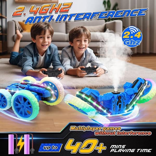 4WD Stunt Remote Control Car with Lights - All Terrain Toy for Kids