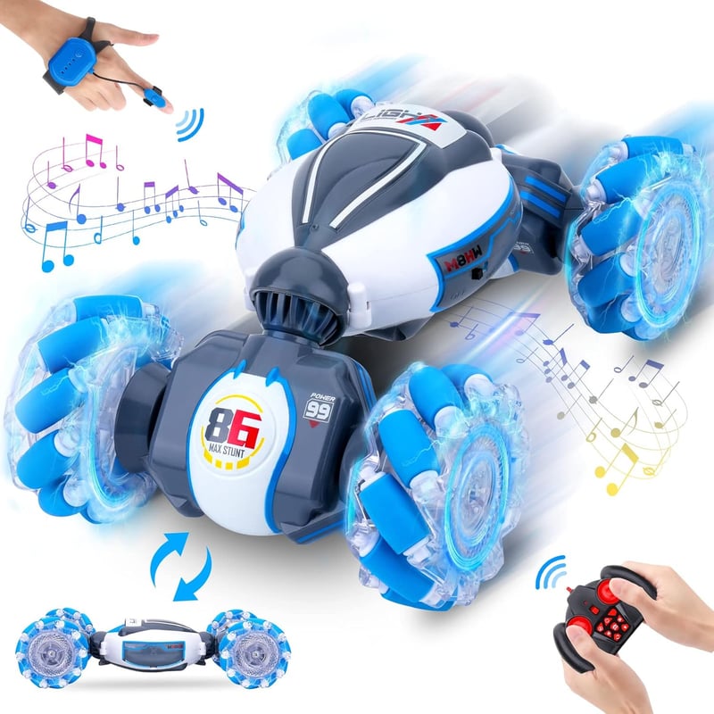 Gesture Sensing 4WD RC Stunt Car with Lights & Music for Kids