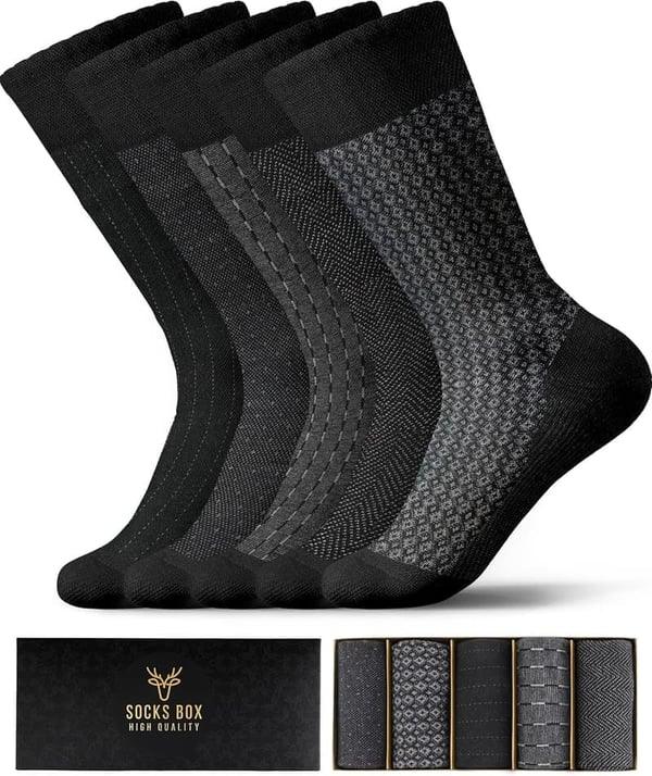 Premium Bamboo Rayon Dress Socks for Men in Gift Box