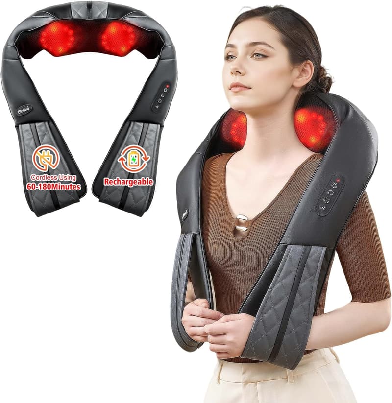 Cordless Shiatsu Neck and Back Massager with Heat
