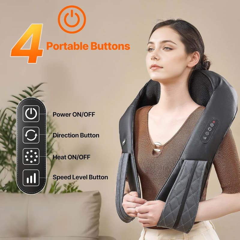Cordless Shiatsu Neck and Back Massager with Heat