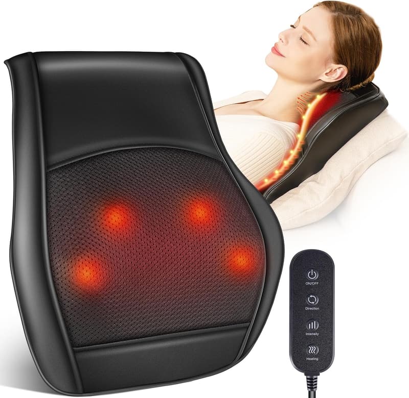 Neck and Back Massager with Heat for Pain Relief - Gift for Parents