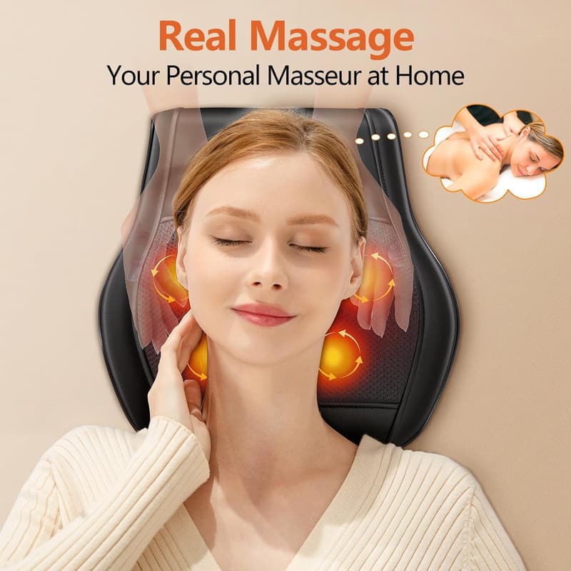 Neck and Back Massager with Heat for Pain Relief - Gift for Parents