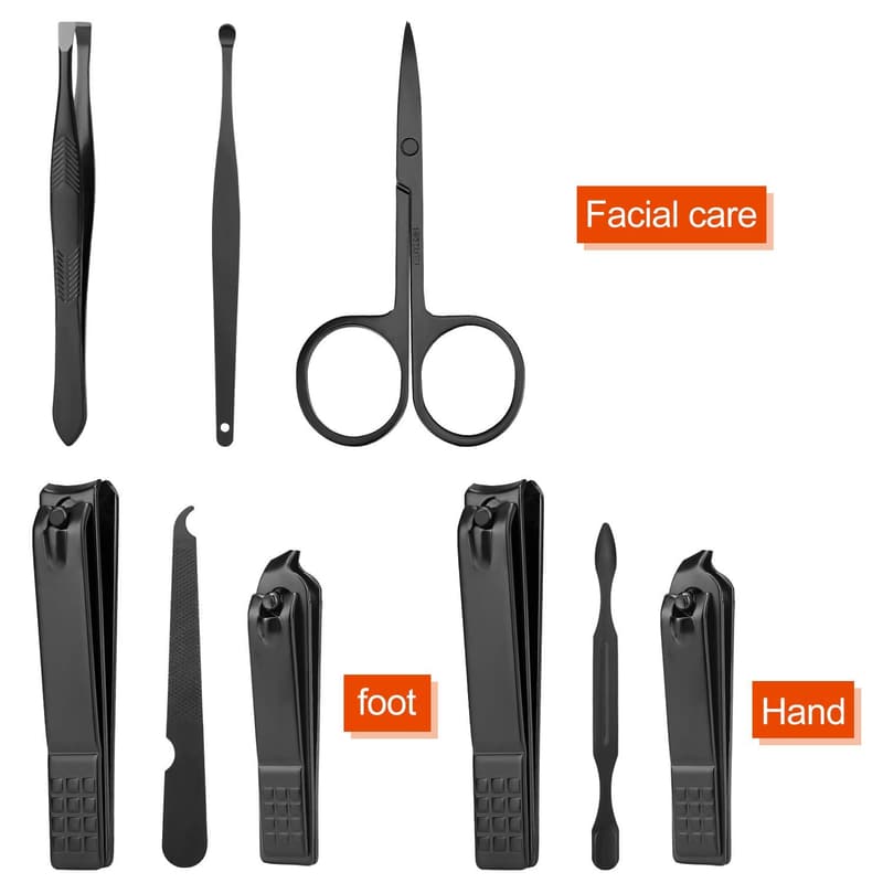 Men's Manicure Set - Professional Nail Clippers Kit with Travel Case