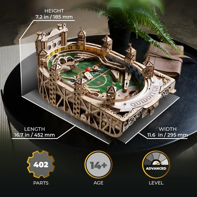 Harry Potter Quidditch Pinball Machine - 3D Wooden Puzzle for Adults
