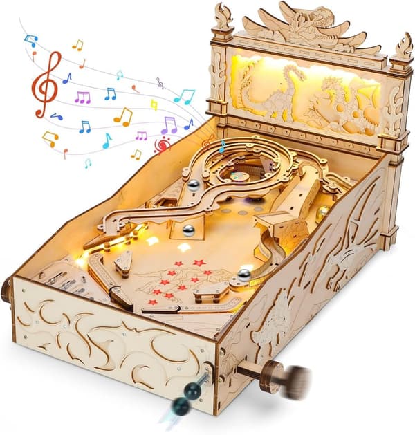DIY 3D Wooden Pinball Machine Toy for Adults & Teens