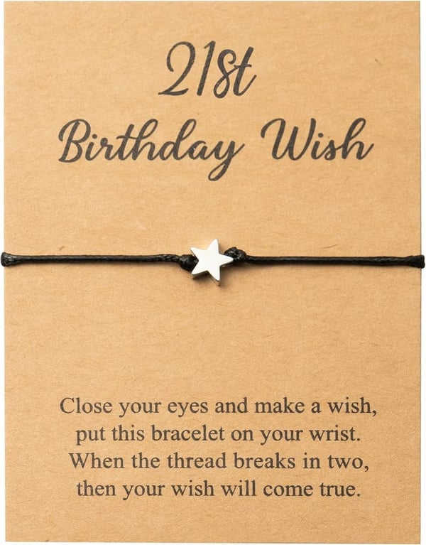 21st Birthday Adjustable Star Wish Bracelet for Women