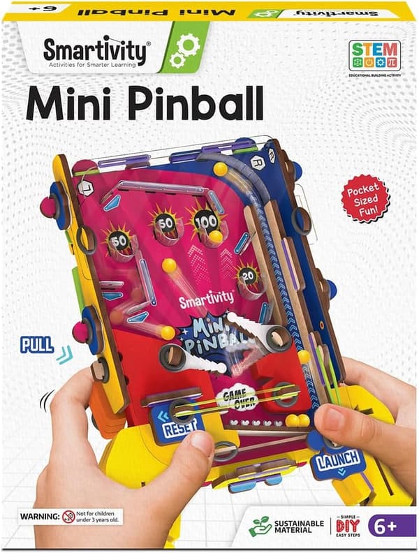 Mini Pinball Arcade Game | STEM Toy for Kids Ages 6-12 | Birthday Gift