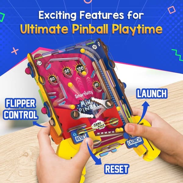 Mini Pinball Arcade Game | STEM Toy for Kids Ages 6-12 | Birthday Gift