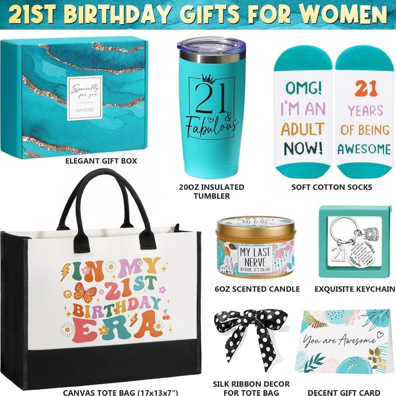 21st Birthday Gifts for Women - Cool Gift Basket Ideas